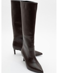 Resim Camila Kahverengi Cilt Kadın Topuklu Çizme Kahverengi Deri 