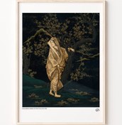 Resim Altın Elbiseli Japon Kadın, Poster 