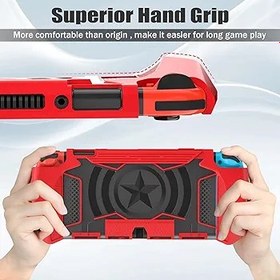 Resim Nintendo Switch OLED 2021 Koruyucu Kılıf ile Uyumlu/Yedek (Kırmızı) 