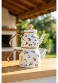 Resim Acar Xap-10438 Petit Fleur Collection Mini Emaye Çaydanlık Takımı Çok Renkli 