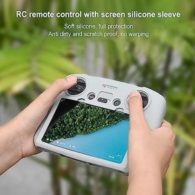 Resim Koruyucu Silikon Kılıf RC Drone Uzaktan Kumanda Kutusu Silikon Çizilmeye Dayanıklı Toz Geçirmez Mini 3 Pro RC Uzaktan Kumanda Için (Gri) 