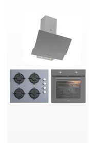 Resim Esty Gri Cam Ankastre Set (3480 Gri Resetli - ACO5335S01 - AEF6601S01 ) 