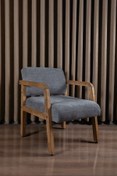 Resim aber teka naturalis decorat et lux Bohem Doğal Ahşap, Açık Ceviz Renk, Mikro Fiber Buklet Kumaş Berjer 