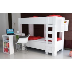 Resim MDFHOME Asos Ranza + Kitaplık + Masa 202004-01 90x190 Yatak Uyumlu 