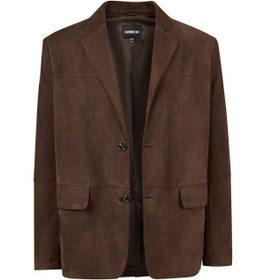 Resim Rodrygo Erkek Kahverengi Blazer Süet Deri Ceket - Kahverengi / 