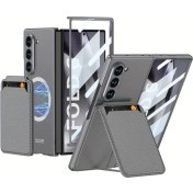 Resim Trendooze Samsung Z Fold 6 Magnetc Kartlık Kılıf Ayrılabilir Film Siyah 