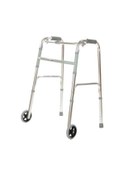 Resim Tekerlekli İthal Alüminyum Walker Katlanabilir Hareketli Yürüteç 
