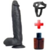 Resim Lilitu Shop 31 CM Belden Bağlamalı Vantuzlu Realistik Zenci Penis 