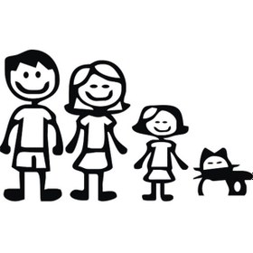 Resim Tekir Kedi Ve Ailesi Oto Motor Laptop Duvar Folyo Sticker 80 X 48 Cm 