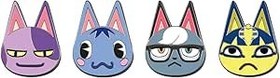 Resim Controller Gear Animal Crossing Cats Meow Label Pin Set: 4 Piece - Authentic and Officially Licensed - High-Quality Material - Secure Fastening - Fan Approved 