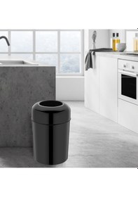 Resim Rulopak Pota Kapak Çöp Kovası - Siyah 15 Lt 
