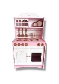 Resim Pembe Boyalı Mutfak Montessori Oyuncak Set Ekonomik Seri 