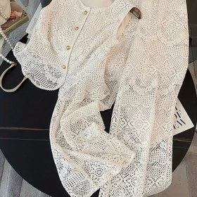 Resim İlkbahar ve yaz kadınlar için bol kesim pantolon, rastgele desenli plaj partileri için ideal 