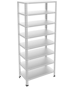 Resim Raf Burada 8 Katlı Galvaniz Çelik Raf - Depo, Arşiv, Kiler, Dosya, Market Rafı-31x93 cm-100 cm-1.50 mm 