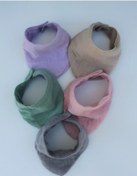 Resim Pamuklu 8 Kat Muslin Kumaş Çift Çıtçıtlı 5'li Bebek Mama Önlüğü/ağız Mendili 