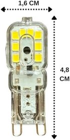 Resim Osaka 3W Beyaz Işık 6500K Dim Edilebilir G9 Duylu LED Kapsül Ampul, 2 Adet 
