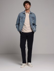 Resim Regular Fit Orta Bel Düz Paça Cepli Erkek Lacivert Pantolon Colin's