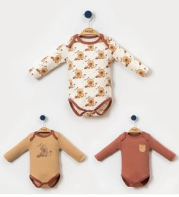 Resim ENİA BABY Bebek Ördek Temalı 3'lü Tek Boy Badi 