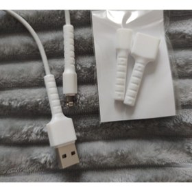 Resim Fibaks İphone 5 6 7 8 Plus Se 11 Usb To Lightning Çift Taraf Sarj Kablosu Koruyucu Silikon Kap Uyumlu Kılıf 