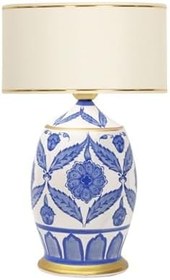 Resim vinner Ceramic Botanical Özel Tasarım Abajur Gold Şeritli Beyaz VNRCERBOA102 