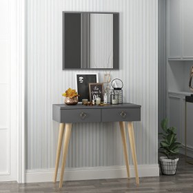 Resim Dekorosso Arden Ahşap Ayaklı Aynalı Modern Dekoratif Dresuar 