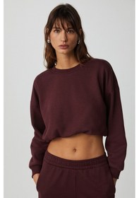 Resim Grimelange Dewanna Kadın Uzun Kollu Crop Bordo Eşofman Takımı 