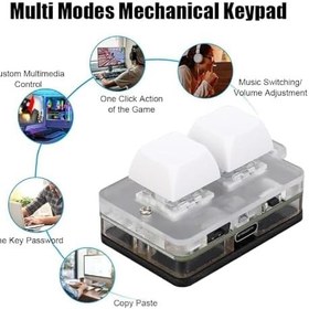 Resim Srliya 2 Tuşlu Klavye USB C Kablolu Bluetooth Bağlantısı Mavi Anahtar Programlanabilir Makro RGB Işıklı Mini Mekanik Tuş Takımı 