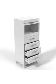 Resim Bygolden Beyaz Avangard 4 Çekmeceli Ekmeklik ve Kiler Dolabı 