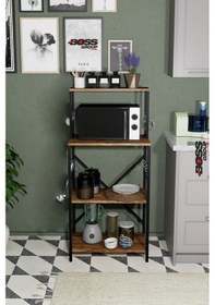 Resim Mutfak Bangosu Premium Çok Amaçlı Raf Dolap Düzenleyici Kahve Köş 