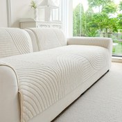 Resim 1 Adet Bohem Tarzı Kalın Peluş Koltuk Örtüsü, Kapitone İşçiliği, Kaymaz, Tüm Mevsimler İçin Uygun, Makinede Yıkanabilir, Evcil Hayvan Dostu, Yumuşak Peluş Kumaş - Oturma Odası, Yatak Odası ve Ofis Dekorasyonu için Mükemmel 