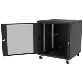 Resim Ager 16u 600x600mm Dikili Tip Siyah Kabinet Agena Ag-an16u6060s1 Cam Kapak 