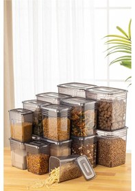 Resim Vienev Strip Mega Boy Erzak Saklama Kabı Antrasit 4x 5.5 L + 3.5 L + 2 L + 1.25 L 16'lı Çok Renkli 