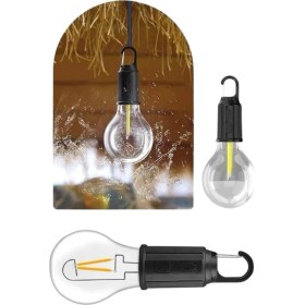 Resim Sepetim Taşınabilir Şarjlı LED Ampul Askılı Lamba Kamp Bahçe Lambası 