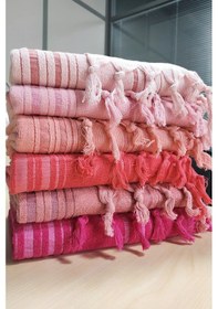 Resim Tek Yüzlü Pamuk Havlu Peştemal - Gül Kurusu Gülkurusu 