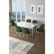Resim Canisa Concept Canisa Zen Serisi Açılabilir Mdf Beyaz Mutfak Masa Takımı+6 Adet Sandalye (80 x 132 Cm) 
