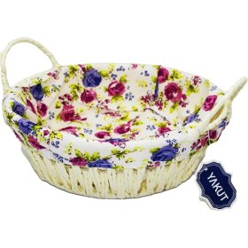 Resim Venüs Shopping Yakut Renkli Bezli Yuvarlak Ekmek Sepeti Hasır 8820 