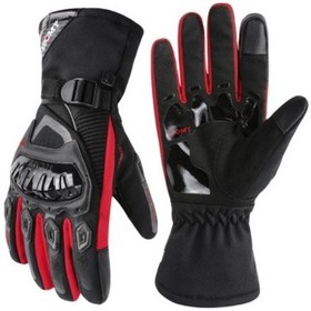 Resim Suomy Gece Reflektörlü Motosiklet Eldivenleri - Su Geçirmez, Anti-şok, Xl Boy Kırmızı 