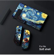 Resim Elmpaly Van Gogh Yıldızlı Gece Ns Kılıf Switch Oled İçin Hafif Siyah Kapak 