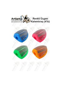Resim Kalemtraş 4 Adet Hazneli Standart Kalem Açacağı Plastik Kalemtıraş Fixpoint P-6027 Kalem Traş 