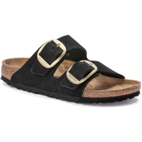 Resim Birkenstock Arizona Big Buckle Kadın Terlik - Siyah Altın 