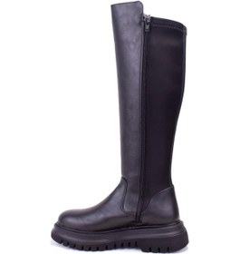 Resim Dagoster Dza07-12531043 Siyah Günlük Streçli Düz Topuk Kadın Çizme 001 