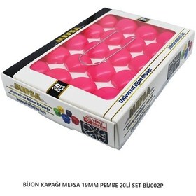 Resim Bijon Kapağı Düz 19 Mm Pembe 20 Li Set 