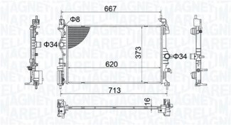 Resim SU RADYATÖRÜ A/M 620X375X16 