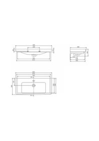 Resim Turkuaz Seramik Cerastyle Porto 85 x 38 CM Etajer Lavabo 