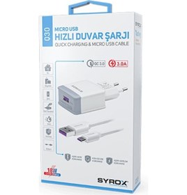 Resim Syrox Samsung Uyumlu 3 Amper Hızlı Ev Şarjı - Syx-Q30 