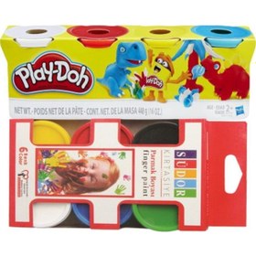 Resim Play-doh Oyun Hamuru, 6'lı Parmak Boyası Çok Renkli 