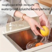 Resim 6cm Yüksek, Su Geçirmez Mutfak Arka Planı - Silikon, Tezgah ve Lavabo için Anti-Splash Koruyucu, Kolay Kurulum, Beyaz, Tezgah Koruma|Modern Mutfak Aksesuarı|Silikon Arka Plan, Tezgah Dekoru 