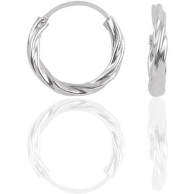 Resim Doğan Silver Gümüş Mini Burgu Modeli Halka Küpe 14 mm 