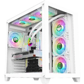 Resim DAGMOR SEAVİEW PRO WHİTE GAMİNG ARGB X7 FAN BÜYÜK AKVARYUM KASA 