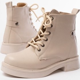 Resim 02-2003 Bej Bağcıklı Fermuarlı Günlük Kadın Bot Diğer 